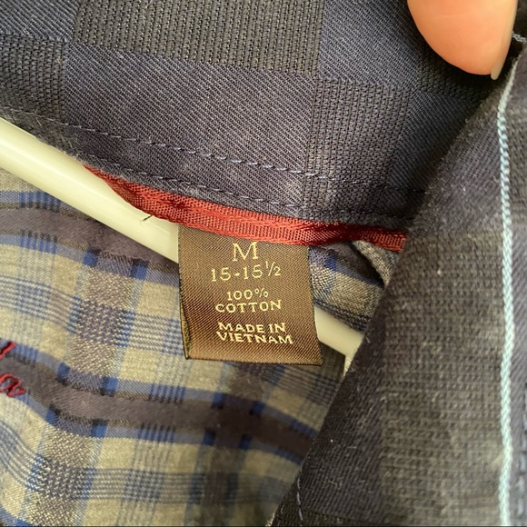 Tasso Elba men’s button down cotton shirt in size medium 15-15” - Picture 7 of 11